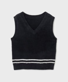 GRACE CONTINENTAL シャギーバイカラーニットノースリーブ