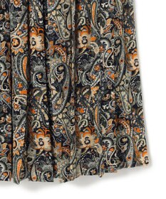 J.PRESS YORK STREET 【WOMEN】ペイズリーワイドプリーツ スカート