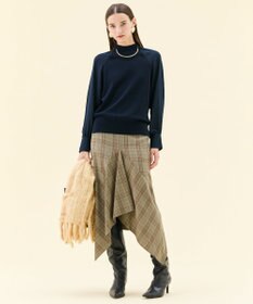BEIGE， SELMA / チェックウールラッフルスカート