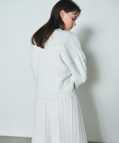 GRACE CONTINENTAL ラメツイードニットカーディガン