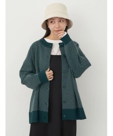 earth music&ecology ダイヤ柄ジャガードカーディガン