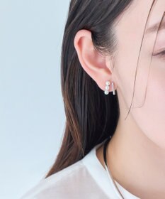 Phoebe 〈シリーズ累計販売15000点突破！〉ダブルデコレイトカフイヤリング　シルバー