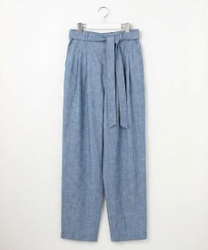 自由区 コットンリネンシャンブレーテーパード パンツ