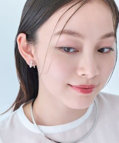 Phoebe 〈シリーズ累計販売15000点突破！〉ダブルデコレイトカフイヤリング　シルバー
