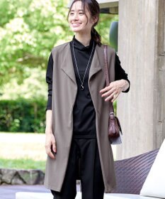 Tiaclasse 【洗える】バックタックロングジレ