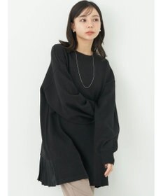 earth music&ecology バックヘムプリーツチュニック