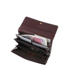 genten カットワーク フラップ長財布
