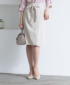 Tiaclasse 【洗える】快適な履き心地のダブルクロスセミタイトスカート