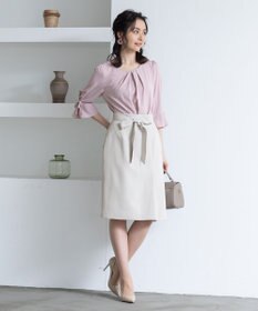 Tiaclasse 【洗える】快適な履き心地のダブルクロスセミタイトスカート