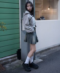 WEGO デニムプリーツミニスカート