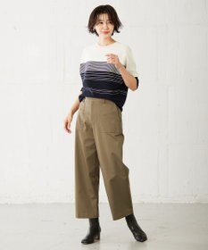 J.PRESS LADIES 【洗える】 ストレッチツイル セミワイド ベイカー パンツ