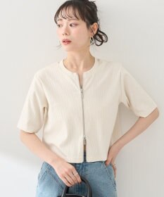 earth music&ecology カットリブＷジップカーディガン