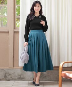 Tiaclasse 【軽撥水・汚れ防止】ランダムタックロングスカート