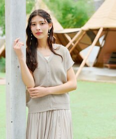 Tiaclasse 【洗える】リネンタッチカーディガン