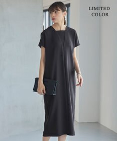 ICB 【接触冷感・UVケア・速乾・洗える】FluidBackSatin レイヤードデザインワンピース