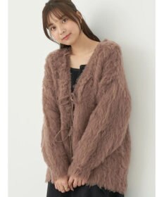 earth music&ecology 起毛リボンニットカーディガン