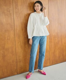 #Newans 【洗える】コンビネーションペプラムチュニックニット