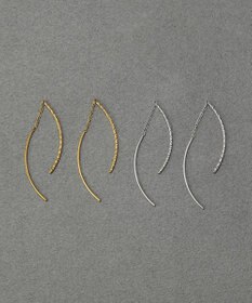 Phoebe 〈金属アレルギー対応〉クロスラインアメリカンピアス　ゴールド　ねじれ/ひねり/ステンレス