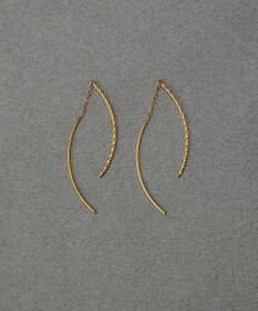 Phoebe 〈金属アレルギー対応〉クロスラインアメリカンピアス　ゴールド　ねじれ/ひねり/ステンレス