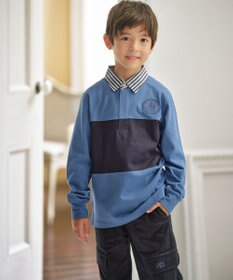 140-170cm】襟ストライプ ブロッキングポロシャツ / J.PRESS