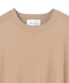 BEIGE， 【WEB限定・洗える】WILLOW / ストレッチクルーネックリブニット