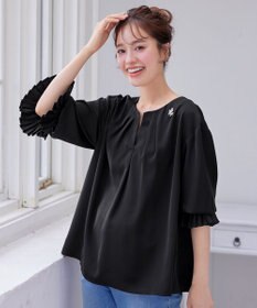 Tiaclasse L 【洗える】プリーツスリーブブラウス