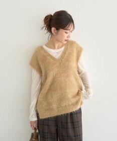 earth music&ecology 【予約】キャットライクヤーンニットベスト