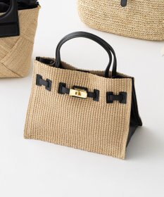 23区 【先行予約】VIOLAd'ORO イタリアンラフィアシート ベルトデザイン 2WAYトートバッグ