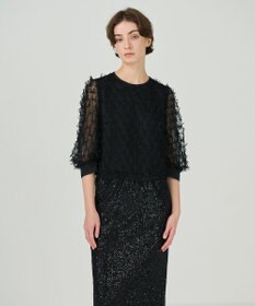 GRACE CONTINENTAL チュールリボン刺繍トップ