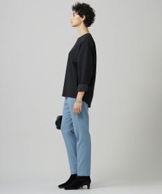 ICB L 【洗える】ジョーゼットジャージー 異素材コンビプルオーバー