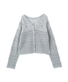 AMERICAN HOLIC 【前後2WAY】レース透かし編みニットカーディガン