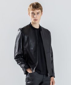 JOSEPH HOMME 新素材【シャツ感覚で羽織れる軽さ】シュリンクエアレザー　ブルゾン ブラック系