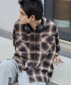 WEGO 【ユニセックス着用ITEM/SMLサイズ展開】オンブレチェックシャツ（SS）