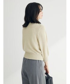 Green Parks ラメ５分袖コンパクトニットプルオーバー