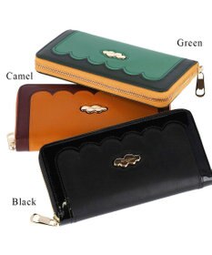 tsumori chisato CARRY スカラップコンビ ラウンドファスナー長財布