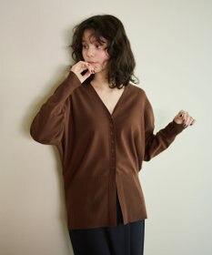 #Newans 【洗える】ファインボタンＶネックカーディガン