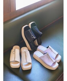 earth music&ecology ＯＲｉｅｎｔａｌＴＲａｆｆｉｃ　フロントジップサンダル