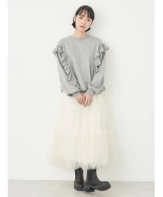 earth music&ecology フリルスウェットプルオーバー