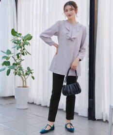 Tiaclasse L 【スマート裏起毛・洗える】フリルチュニック