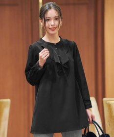 Tiaclasse L 【スマート裏起毛・洗える】フリルチュニック