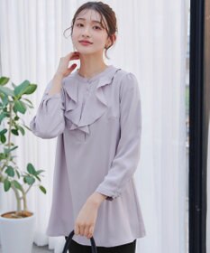 Tiaclasse L 【スマート裏起毛・洗える】フリルチュニック