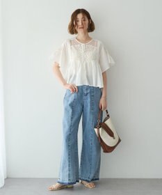 YECCA VECCA 綿麻バギーデニムパンツ
