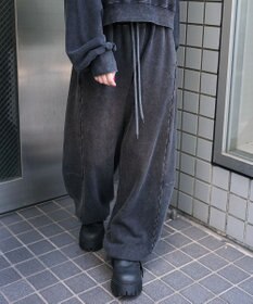 WEGO 【ウエストゴム】カーブデザインスウェットパンツ