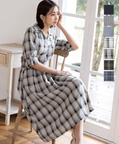 Tiaclasse L 【洗える】小顔効果も期待できるスキッパーシャツワンピース