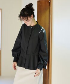 #Newans 【シワになりにくい/洗濯機可能】ダブルフリルヘムシャツ