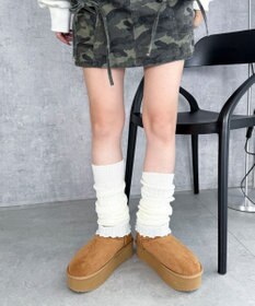 WEGO 【25年秋冬新作/あったかブーツ】厚底ムートンタッチブーツ