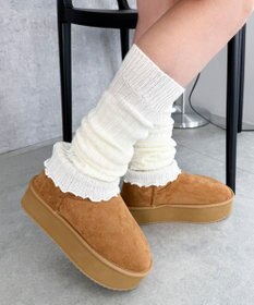 WEGO 【25年秋冬新作/あったかブーツ】厚底ムートンタッチブーツ