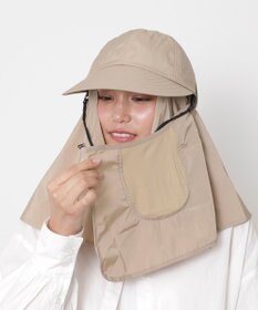 MOONBAT 【遮光100％/UVカット100％】フワクール (Fuwacool)  日差しを完全遮断バッククリボンワイドキャップ　遮光100　UV100