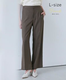 BEIGE， 【洗える・L-size】CAROLE / リネンライクフルレングスワイドパンツ