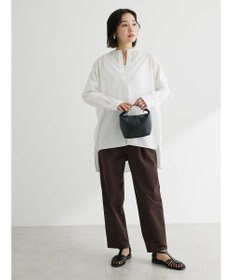 Green Parks 綿麻混タックテーパードパンツ